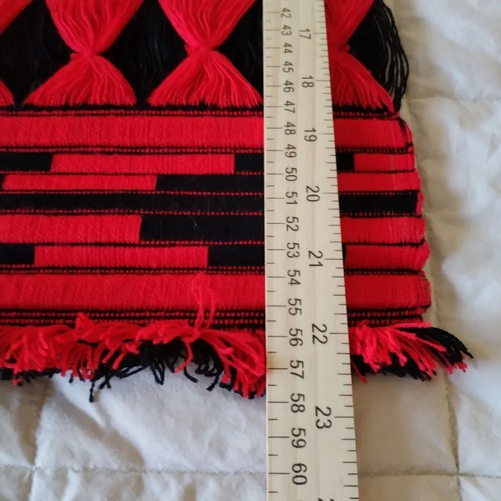 Peruvian South American Ethnic Woven Wall Hanging‎ Red Black Southwest 14